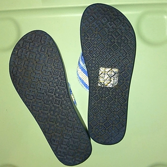 Brand New☆TORY BURCH☆Women's Infradito Blue Gemini Link Wedge Sandals☆Size 6M - Picture 13 of 13